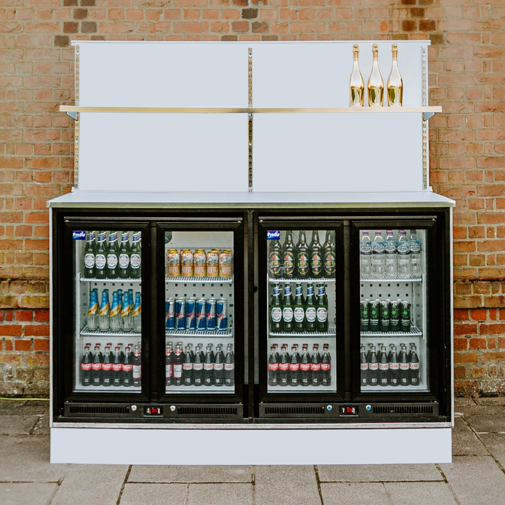 Matt White Back Bar 2m Unit - FULL PACKAGE