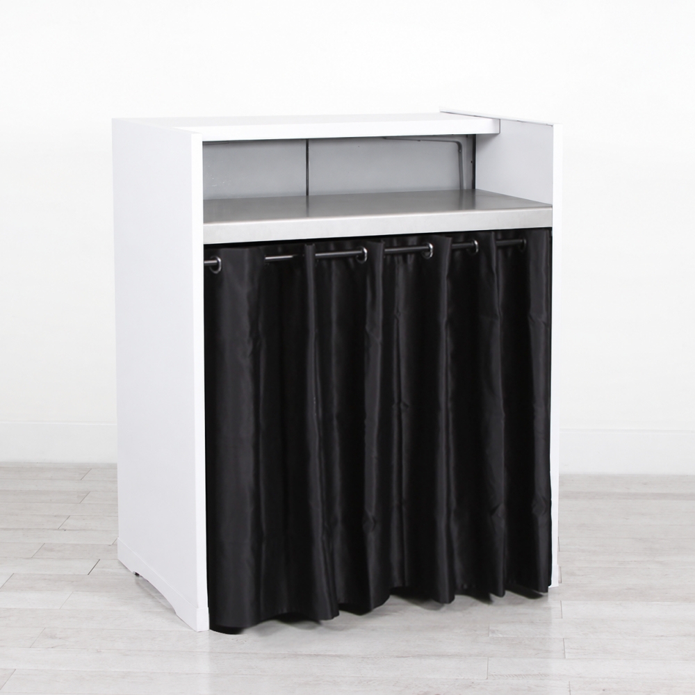1m Straight Bar Counter - White